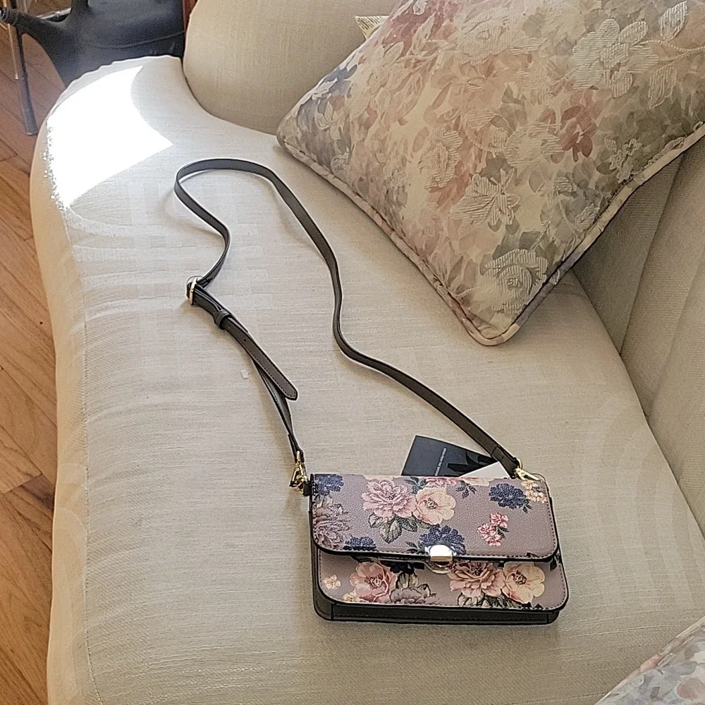 Nine West Floral Gray Crossbody Bag